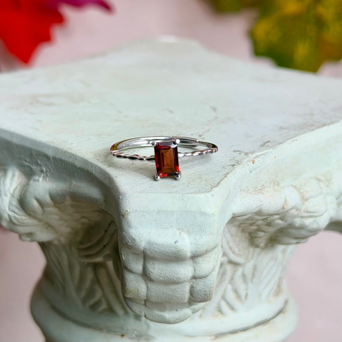 Eos Ring - Granat - 925 Silber