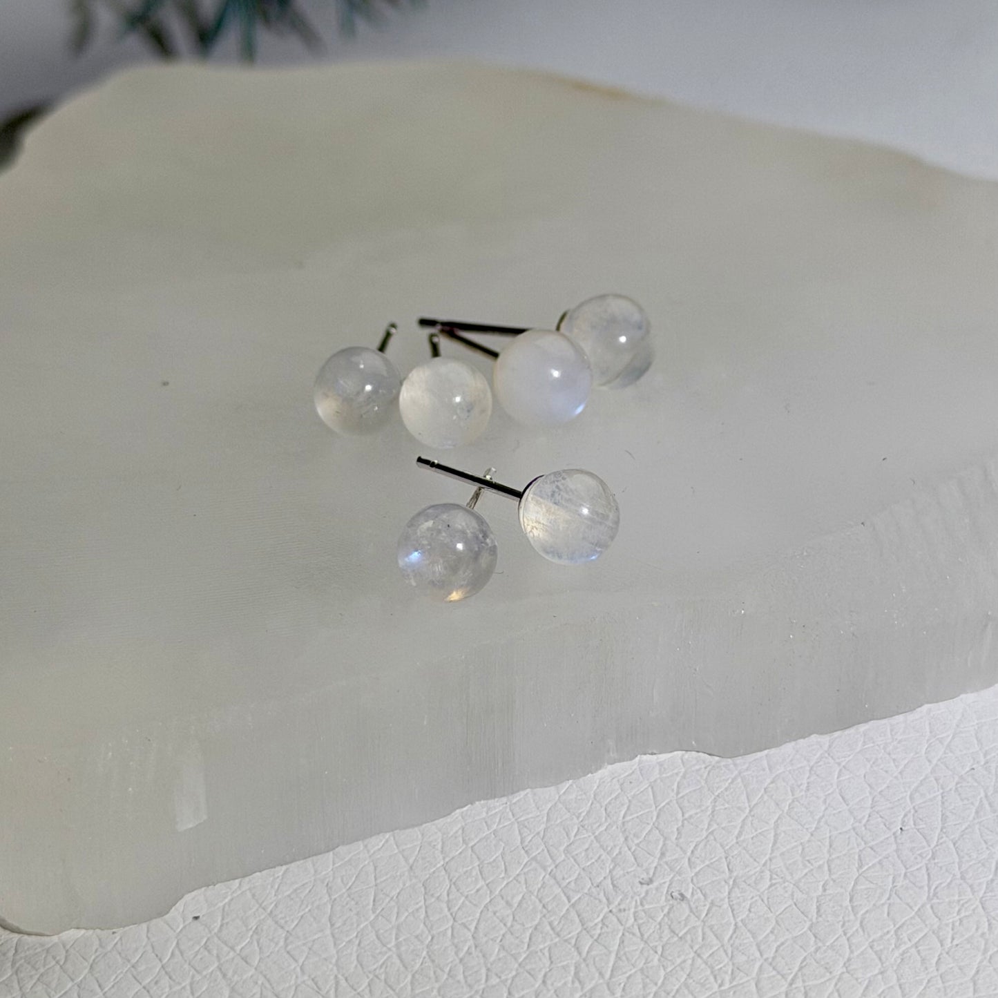 Silber Ohrringe - Mondstein