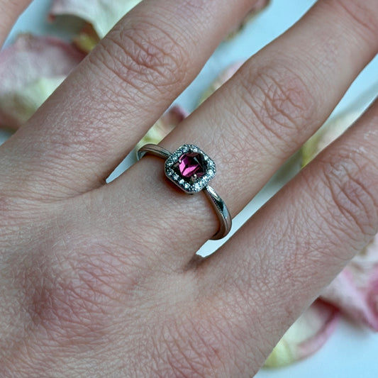 Pinker Turmalin Ring - 925 Silber