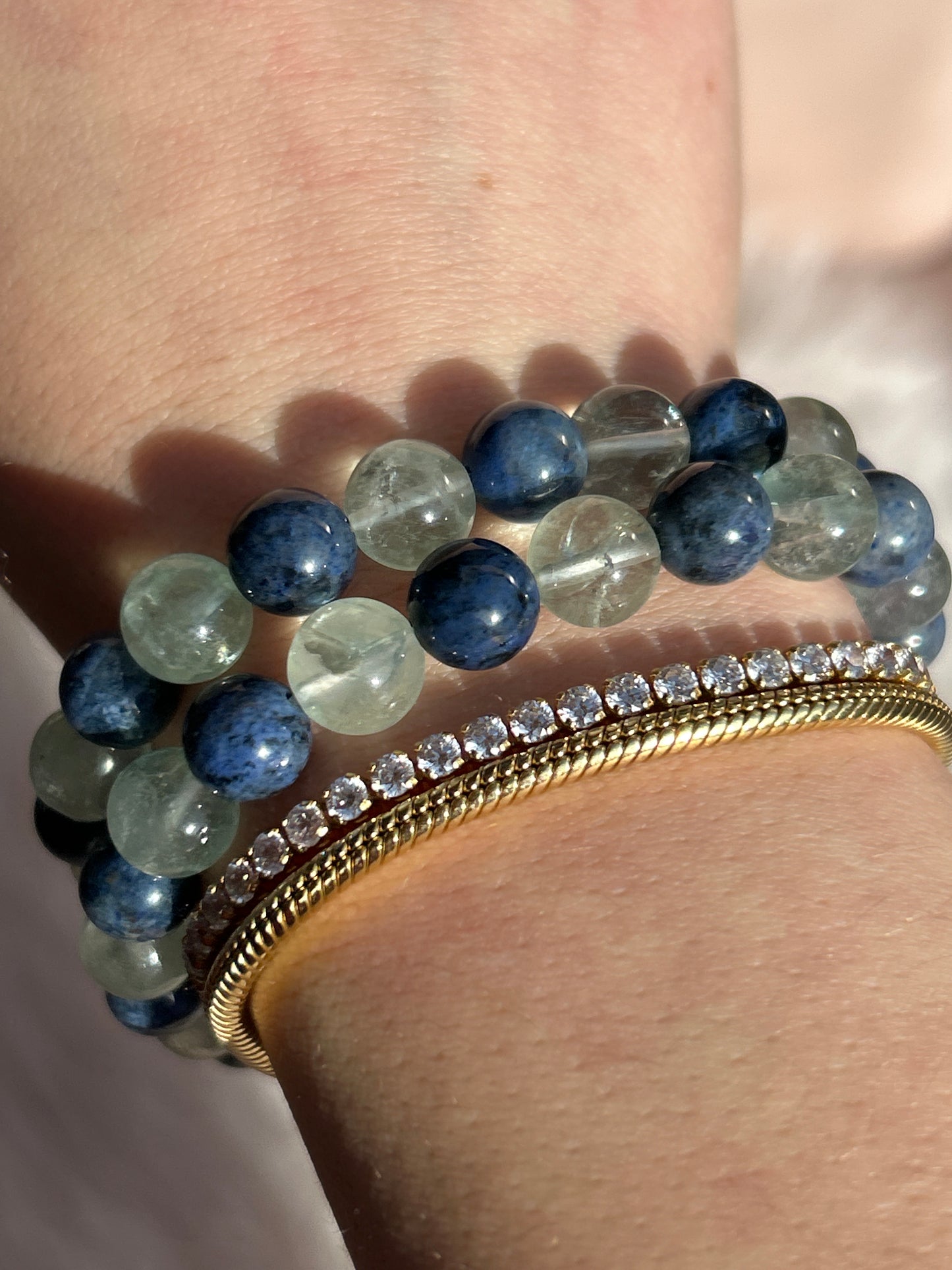 Armband - Fluorit - Dumortierit (8mm)