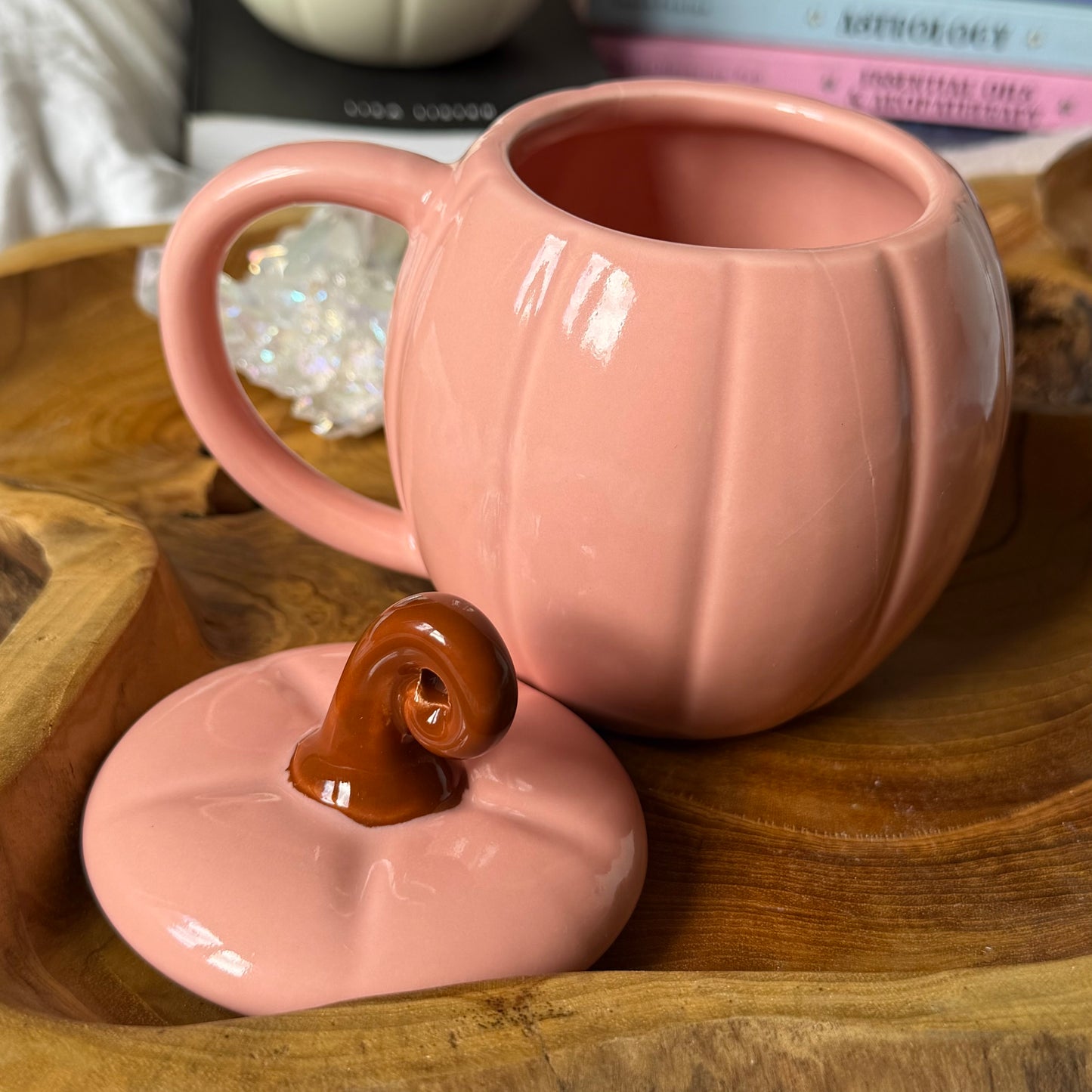 Pink Pumpkin Tasse mit Deckel