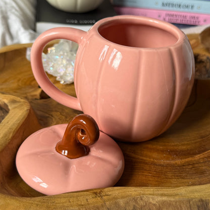 Pink Pumpkin Tasse mit Deckel