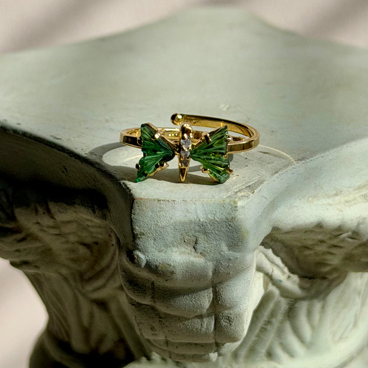 Chloris Ring - Grüner Turmalin - 925 Silber 24k Vergoldet