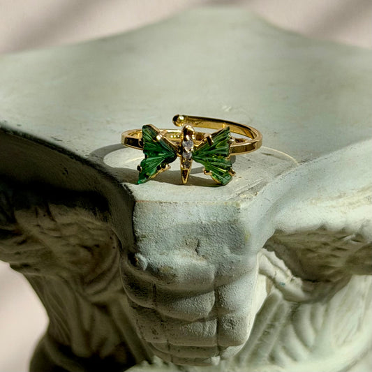 Chloris Ring - Grüner Turmalin - 925 Silber 24k Vergoldet