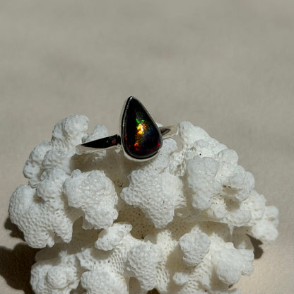 Äthiopischer Opal Ring  - 925 Silber - Größenverstellbar