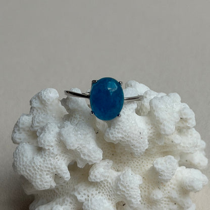 Apatit Ring  - 925 Silber - Größenverstellbar