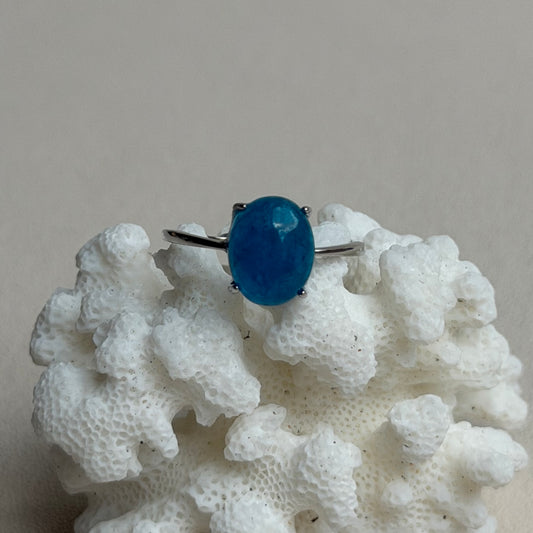 Apatit Ring  - 925 Silber - Größenverstellbar