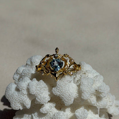 Warrior Ring Topas  - 925 Silber Vergoldet - Größenverstellbar