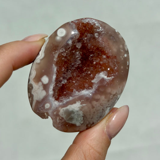 HQ Blumenachat X Amethyst Palmstone III