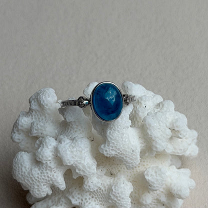 Apatit Ring  - 925 Silber - Größenverstellbar
