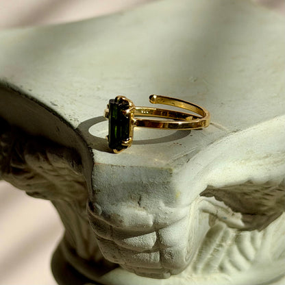 Gaia Ring - Grüner Turmalin - 925 Silber 14k Vergoldet