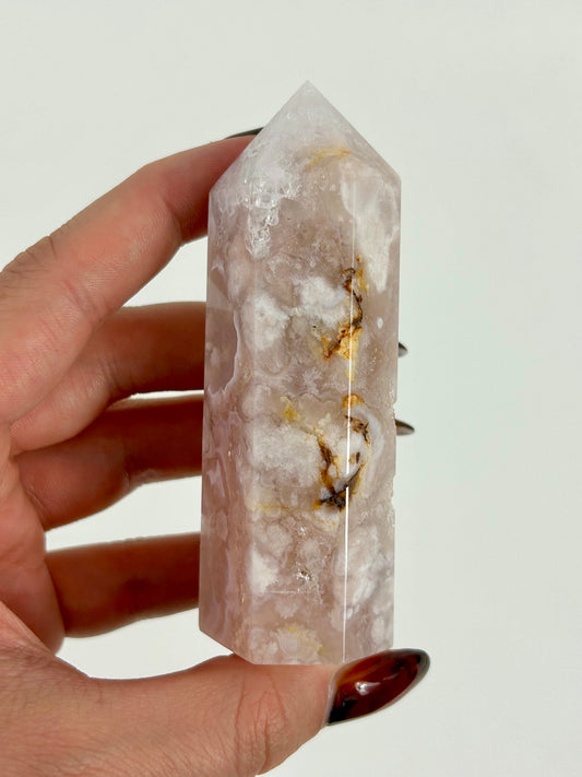 Blumenachat X Amethyst Turm 25qa