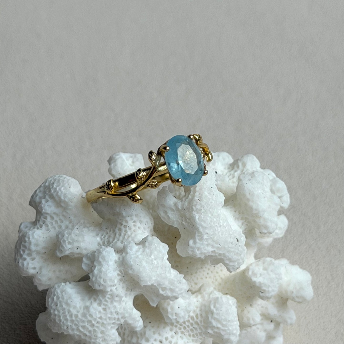 Aquamarin Ring  - 925 Silber - Größe 52