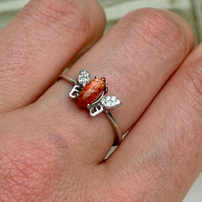 Schmetterlings Ring - Sonnenstein - 925 Silber