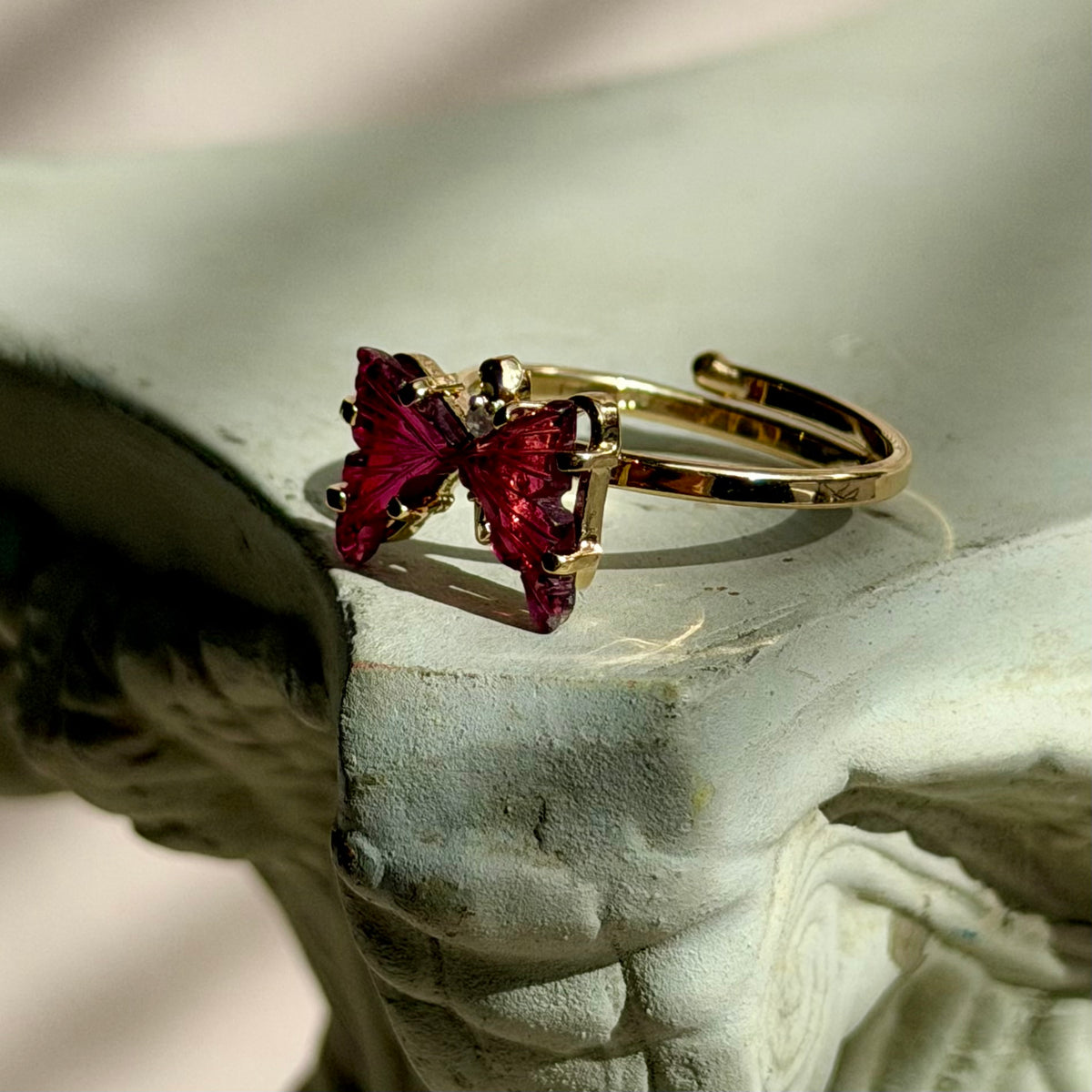 Aura Ring - Berry Turmalin - 925 Silber 24k Vergoldet