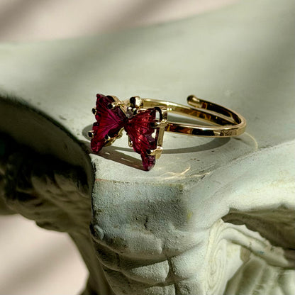 Aura Ring - Berry Turmalin - 925 Silber 24k Vergoldet