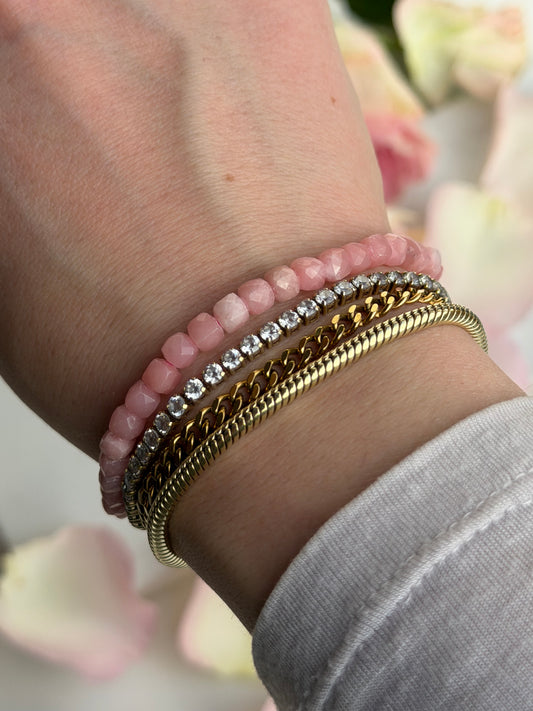 Pinker Opal Armband - Facettiert