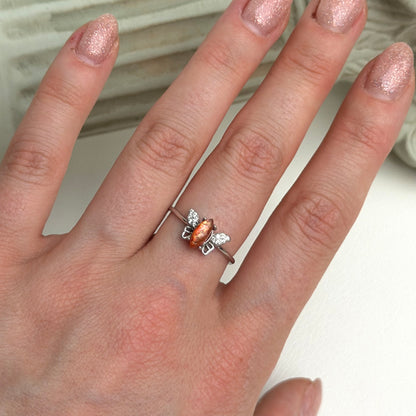 Schmetterlings Ring - Sonnenstein - 925 Silber