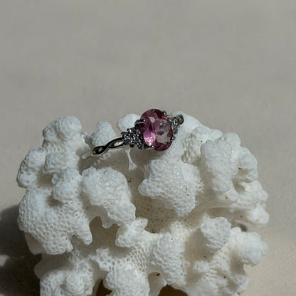 Pinker Turmalin Ring  - 925 Silber - Größenverstellbar