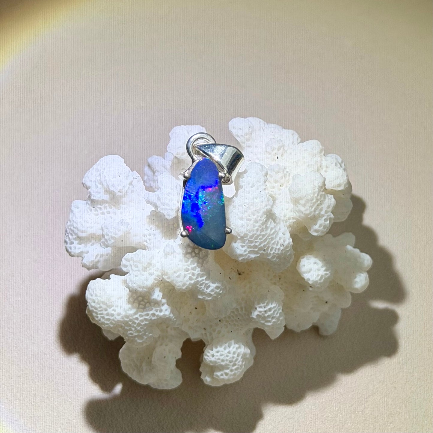 Australischer Opal Anhänger - 925 Silber - 129ET
