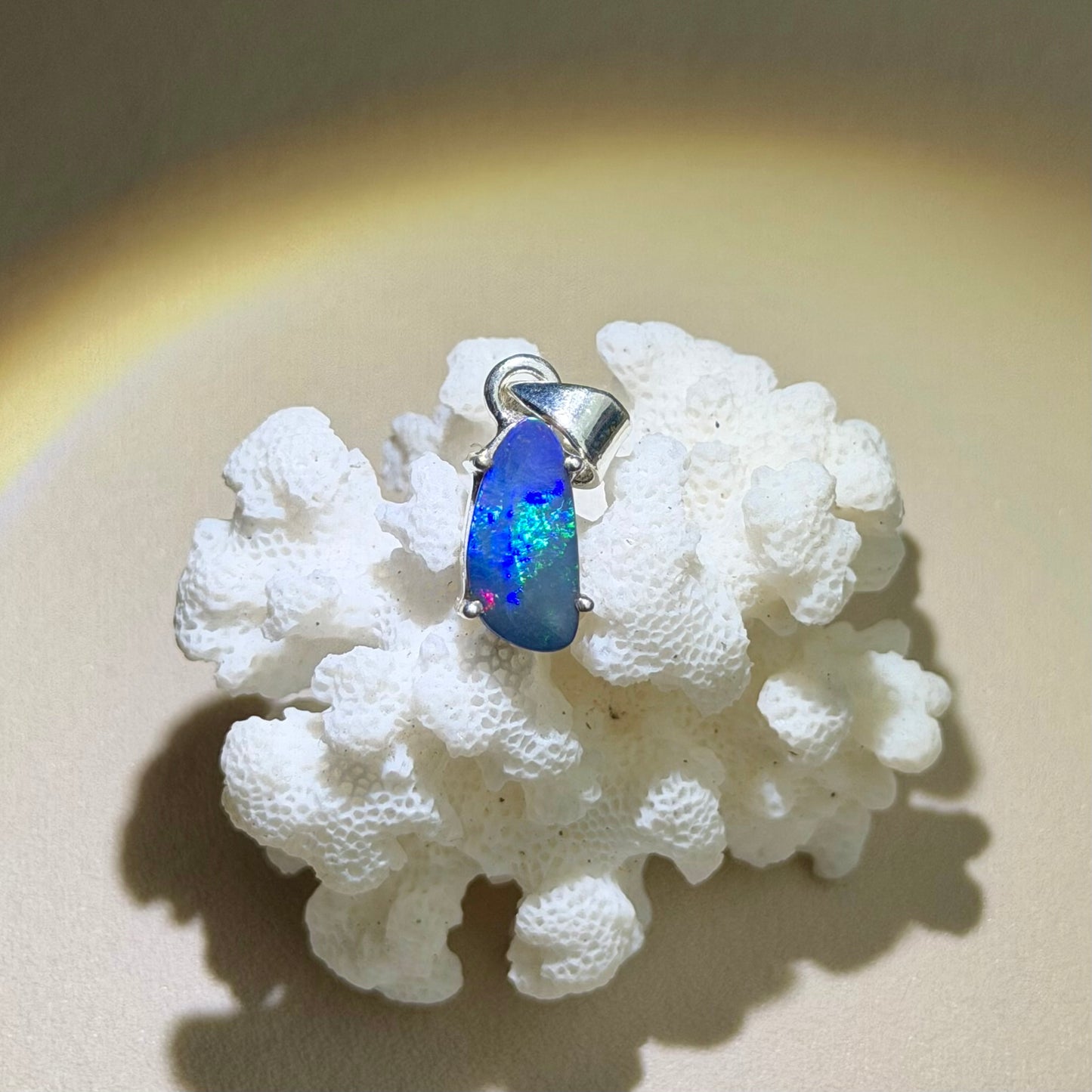 Australischer Opal Anhänger - 925 Silber - 129ET