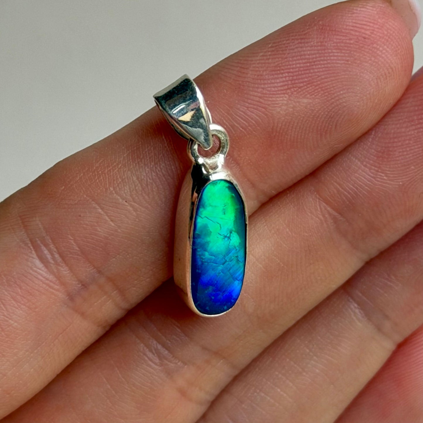 Australischer Opal Anhänger - 925 Silber - 129TK