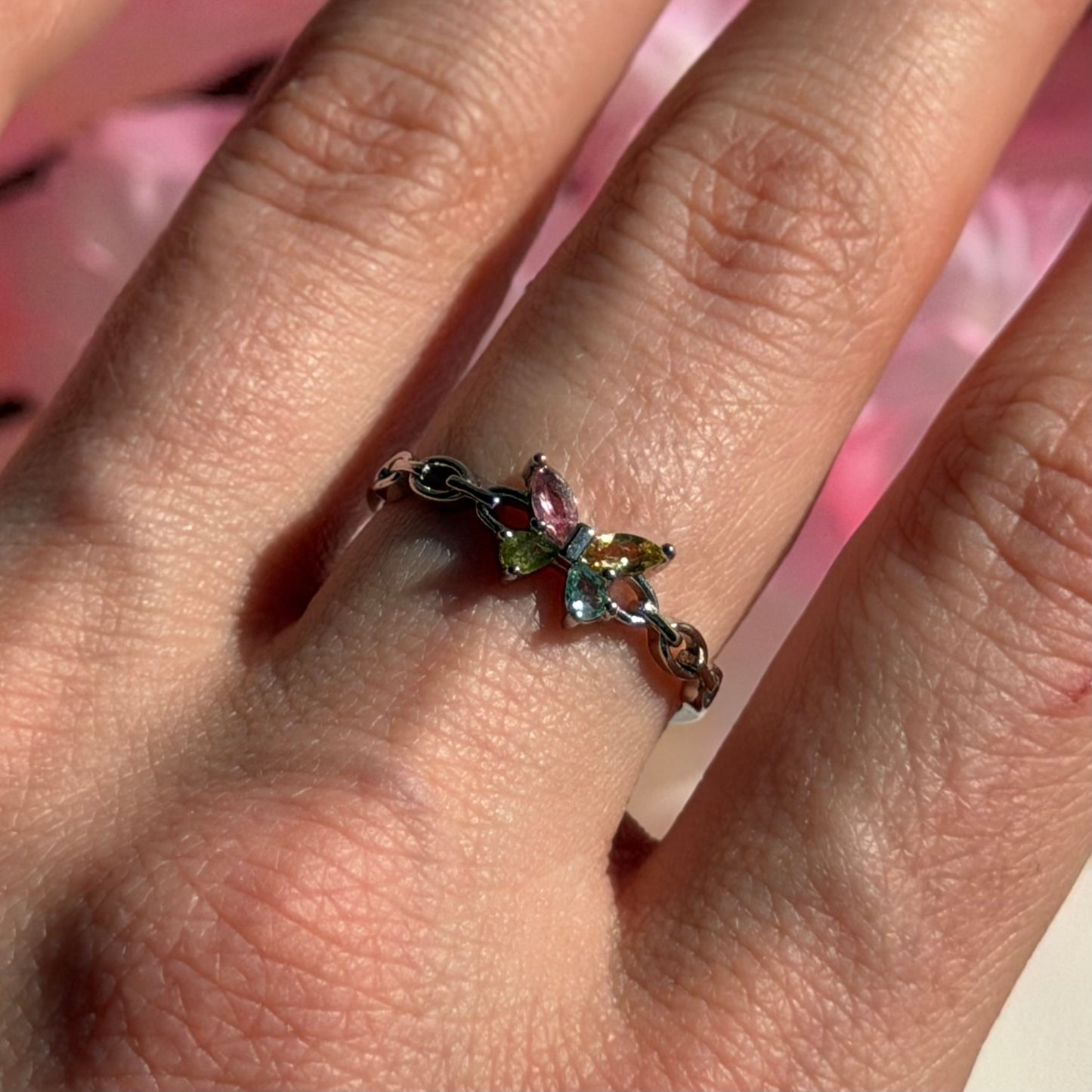 Schmetterlings Ring - Turmalin - 925 Silber