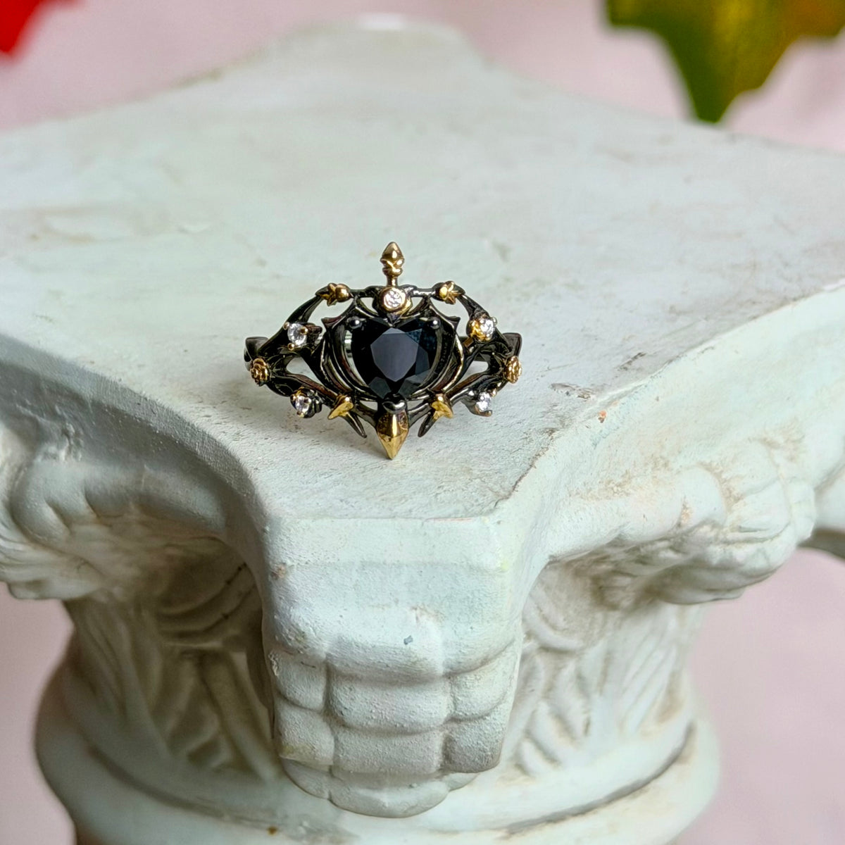 Hekate Ring - Obsidian - 925 Silber