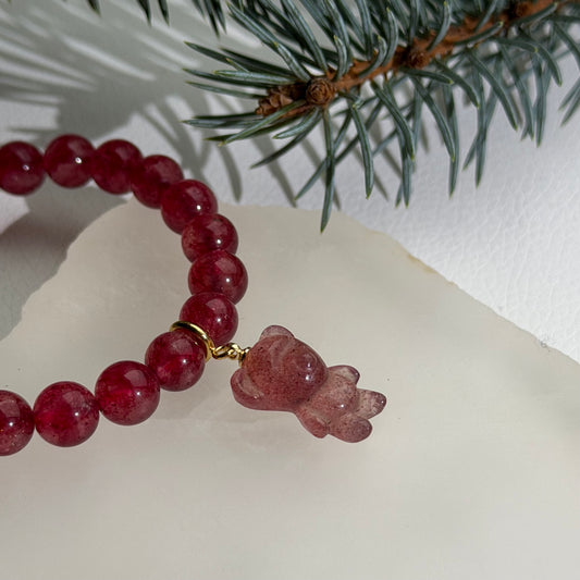 Edelstein Charm 'Strawberry Teddy'