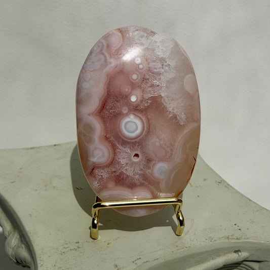 HQ Blumenachat X Amethyst Palmstone I
