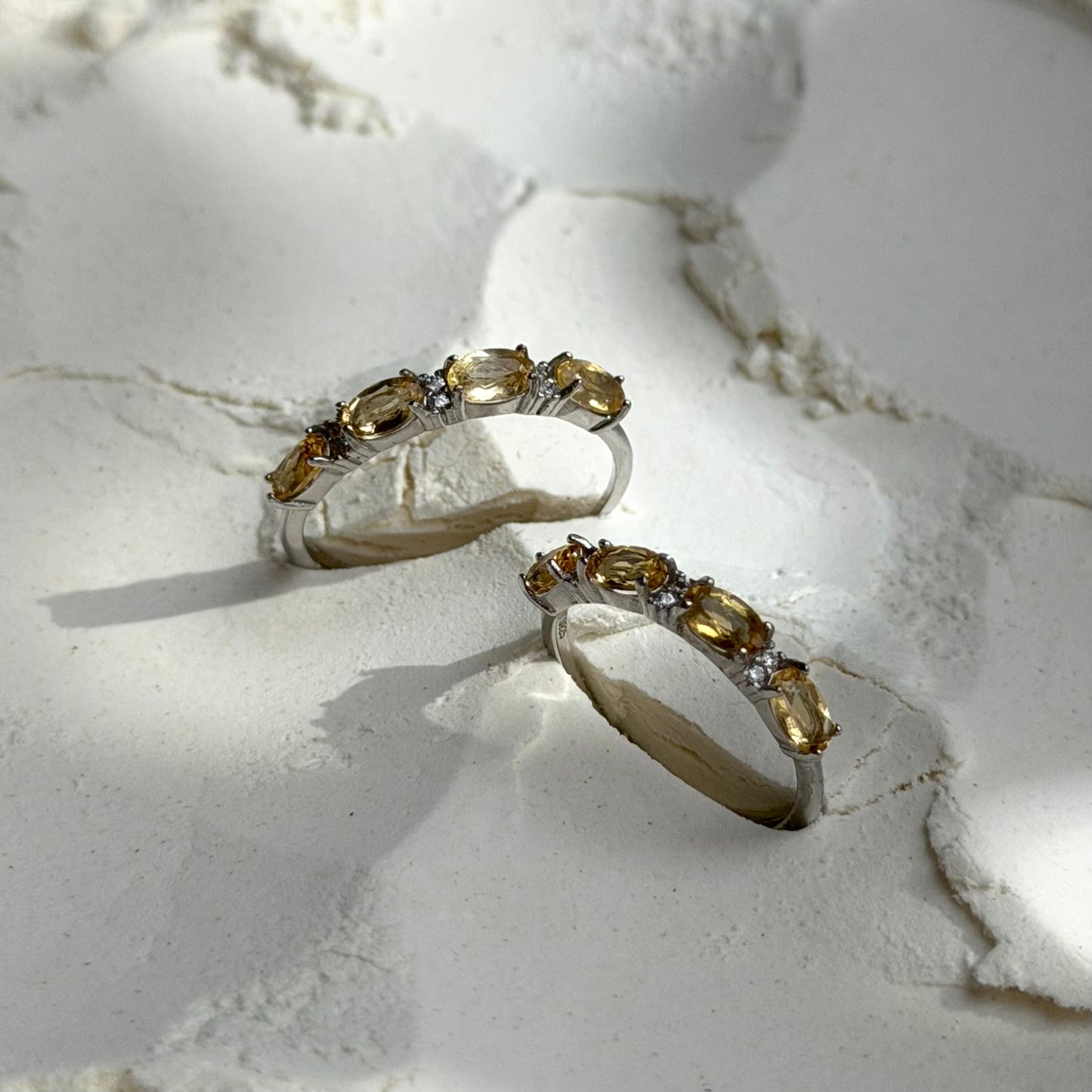 Citrin Ring - 925 Silber
