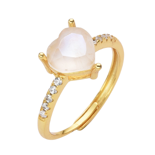 'Lunar Glow' Ring - 925 Silber - 18k Vergoldung