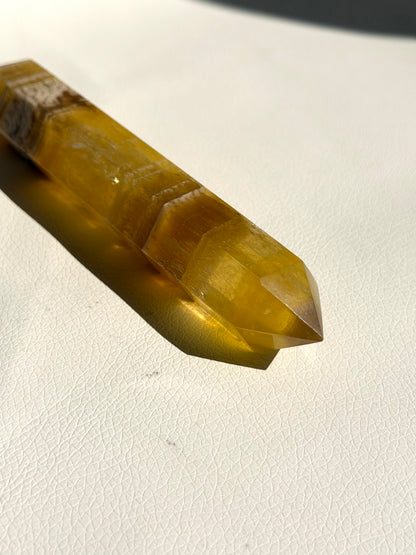 HQ Gelber Fluorit - Doppelender
