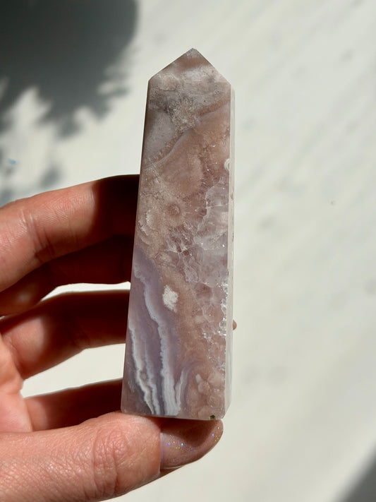 Blumenachat X Amethyst Turm 30BK