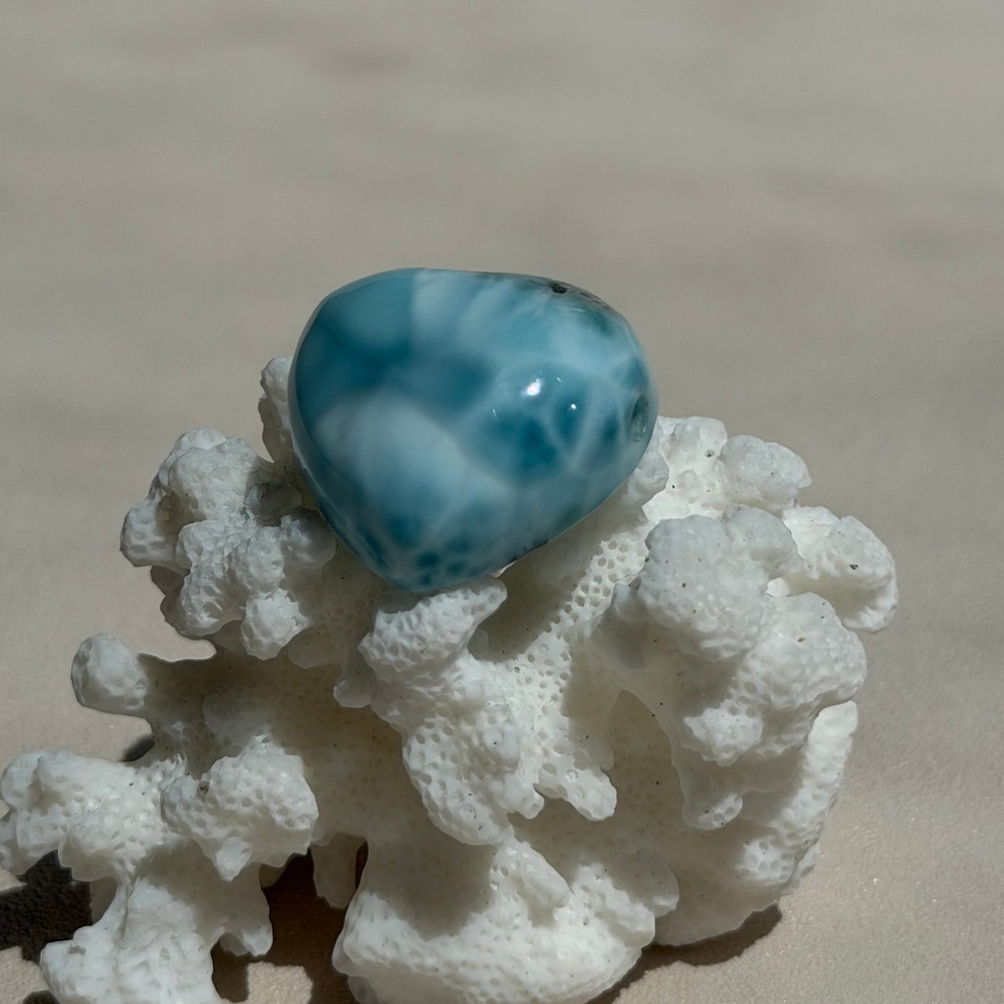 Larimar Herz - Gebohrt - 120R