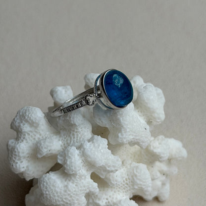 Apatit Ring  - 925 Silber - Größenverstellbar