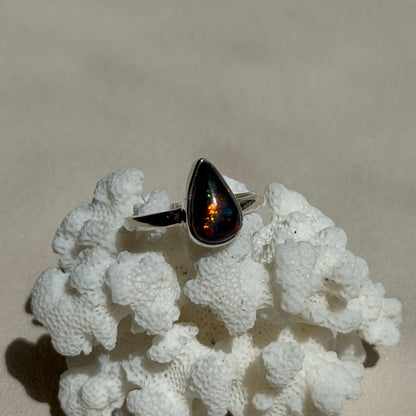 Äthiopischer Opal Ring  - 925 Silber - Größenverstellbar