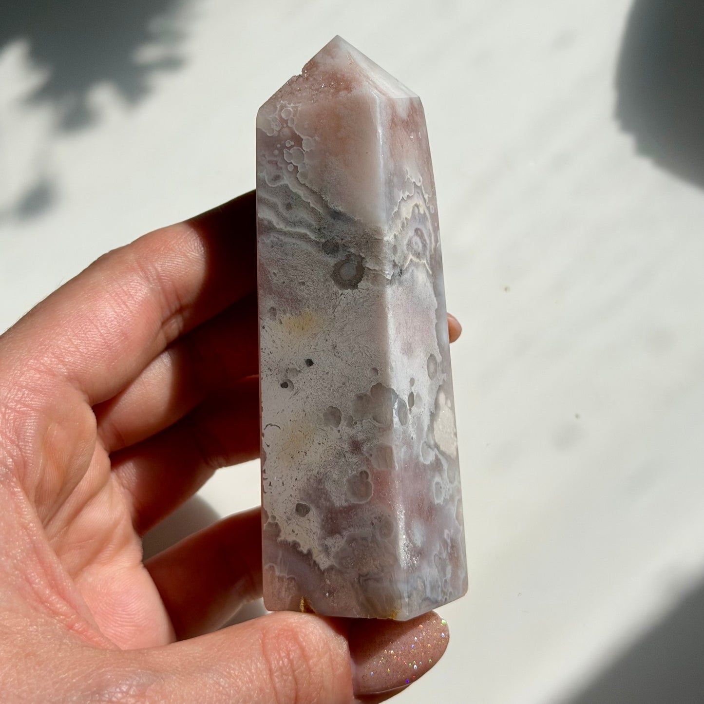 Blumenachat X Amethyst Turm 41BX