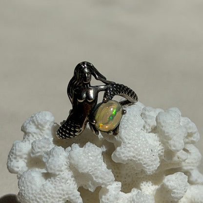Opal Ring Meerjungfrau - 925 Silber -Größenverstellbar