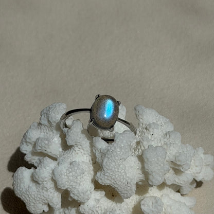 Labradorit Ring  - 925 Silber - Größenverstellbar