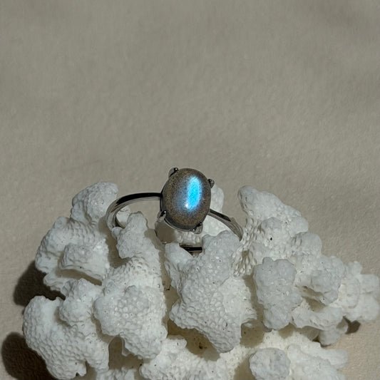 Labradorit Ring  - 925 Silber - Größenverstellbar