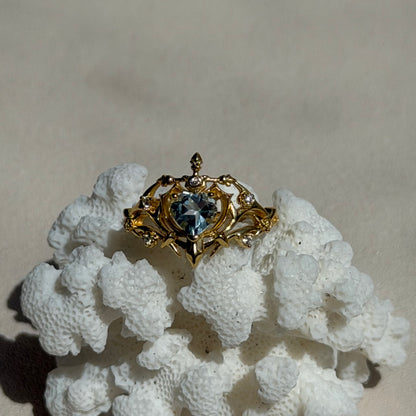 Warrior Ring Topas  - 925 Silber Vergoldet - Größenverstellbar