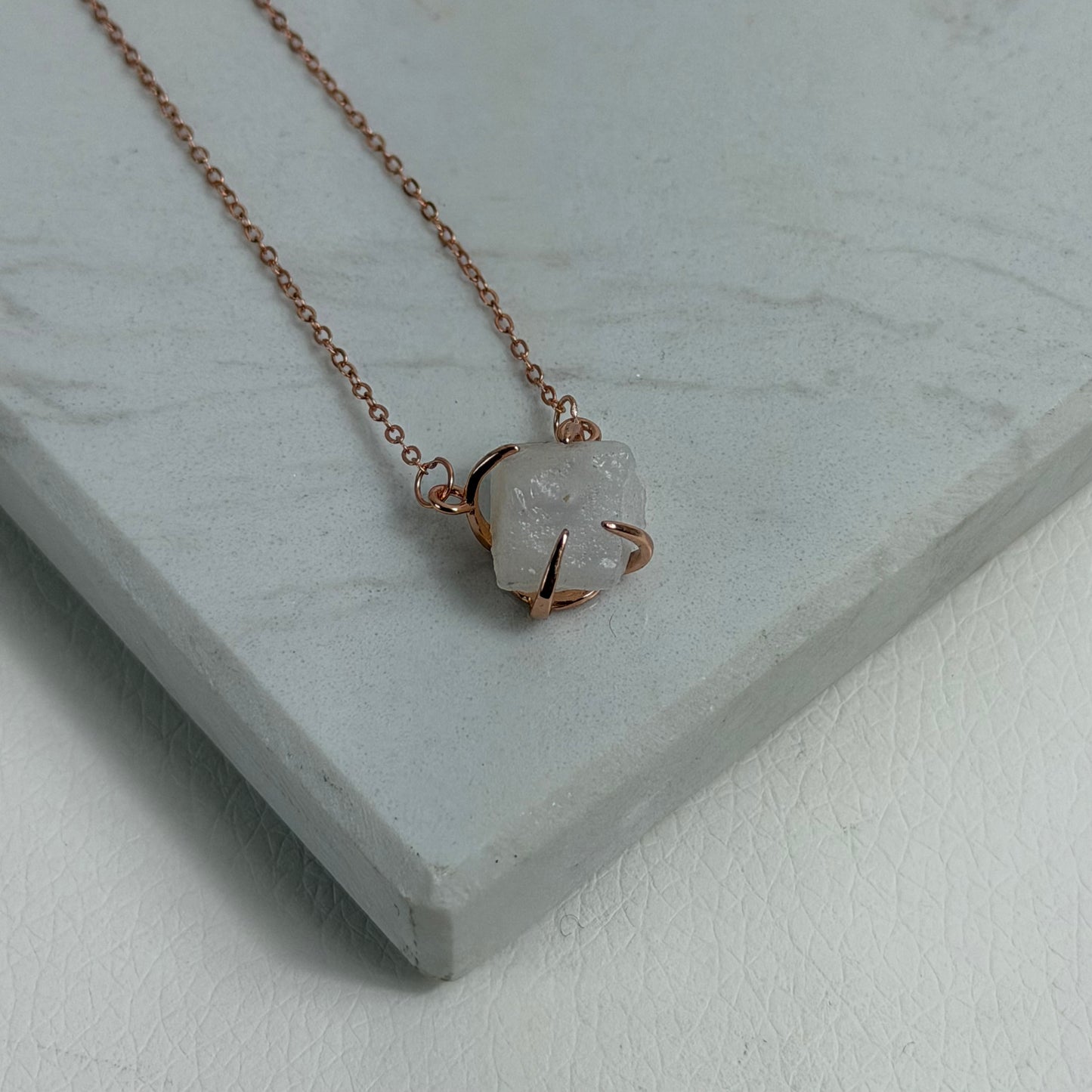 Mondstein Rohstein Kette - 925 Silber