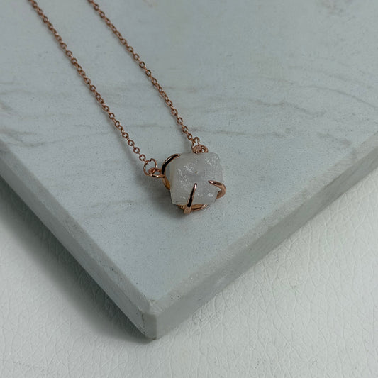 Mondstein Rohstein Kette - 925 Silber