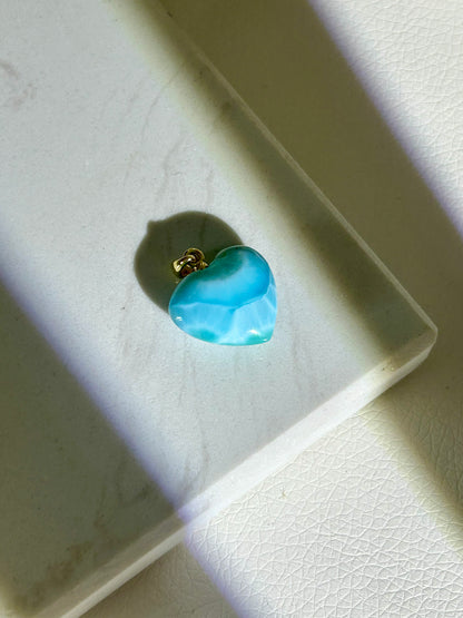 Larimar Herz Anhänger - 925 Silber 18k vergoldet - 79BH