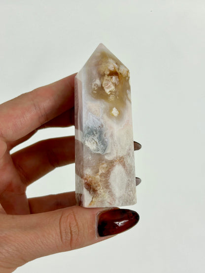 Blumenachat X Amethyst Turm 18qx