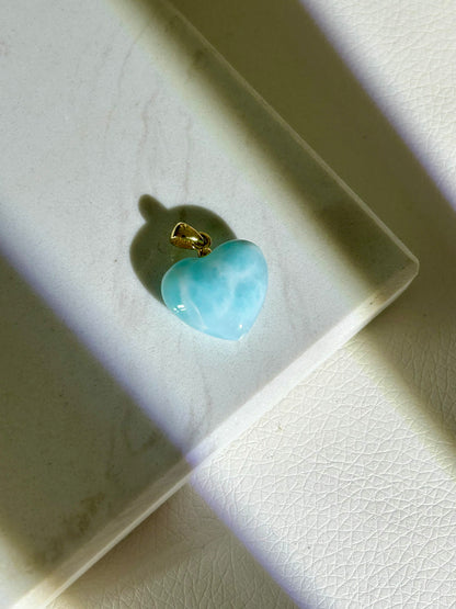 Larimar Herz Anhänger - 925 Silber 18k vergoldet - 79EH