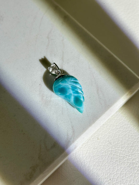 Larimar Flügel Anhänger - 925 Silber Rodoniert - 89FL