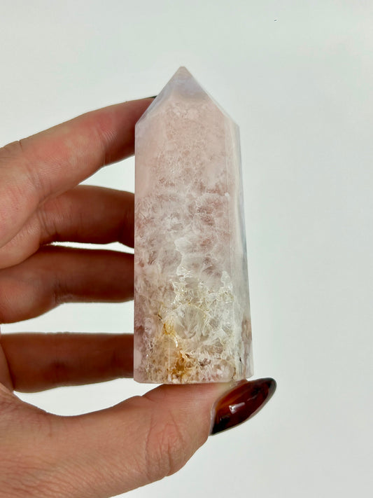 Blumenachat X Amethyst Turm 18qx