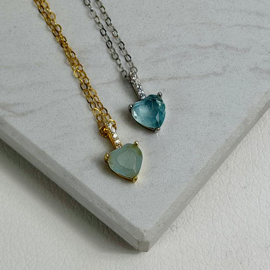 'Frosty Heart' Kette - 925 Silber - 18k Vergoldung